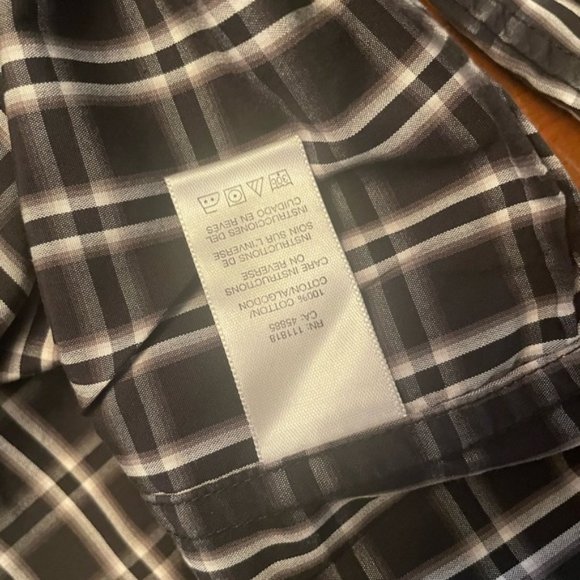 Michael Kors Black Plaid Long Sleeve Button Down Business Casual Dress Shirt - Picture 4 of 9